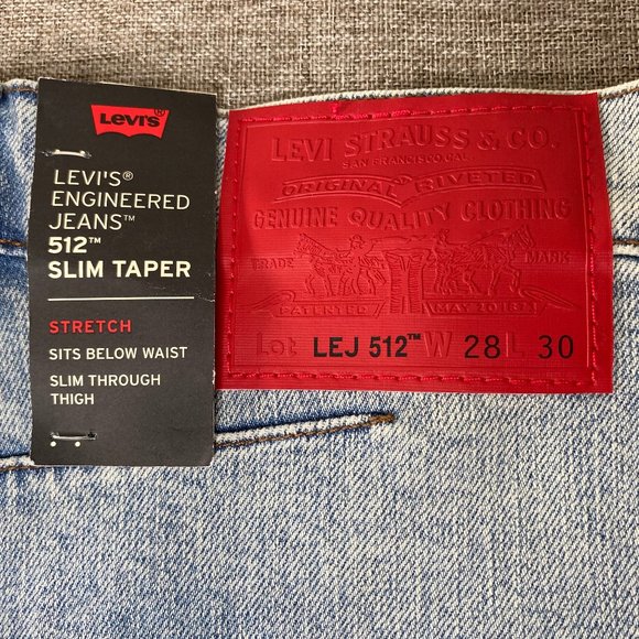 Levi's Engineered Jeans 512 Slim Taper Men's 28 x 30 Stretch Red Patch LEJ NWT - Picture 8 of 16